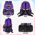 thumbnail image 3 of Jiaoprinted Custom Cheer Backpack with Name, Personalized Cheerleader Backpack for Cheerleading Casual Bag Backpack for Team Women Purple Glitter, 3 of 7