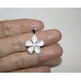thumbnail image 2 of Hawaiian Jewelry Sterling Silver Plumeria Flower 15MM Pendants, 2 of 3