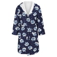 thumbnail image 4 of Women's Fleece Plush Robe Long Warm Plush Bathrobe Loungewear Jacket Printed Comfort Robe, 4 of 5