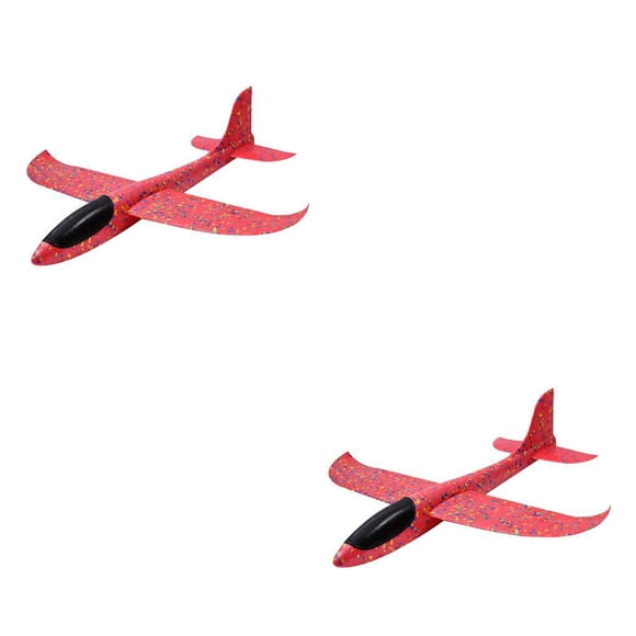 Wweixi 35cm EPP Hand Throw Airplane Launch Light Inertial Plane Double Hole Kids Funny Soaring Boys Girls Kid Toys Gift Red 2Set