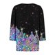 thumbnail image 4 of Fiudx Ofertas Flash Del Día Camiseta Holgada de Manga 3/4 con Cuello En V y Estampado Navideño Informal a La Moda para Mujer, 4 of 5