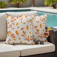 thumbnail image 4 of Orange Leaves Fall Outdoor Waterproof Pillow Covers, Branches Birds Pine Cones Rustic Decorative Square Throw Pillowcase Sofa Cushion Sham for Patio/Couch/Chair, 24"x24" 2 Pack, 4 of 8