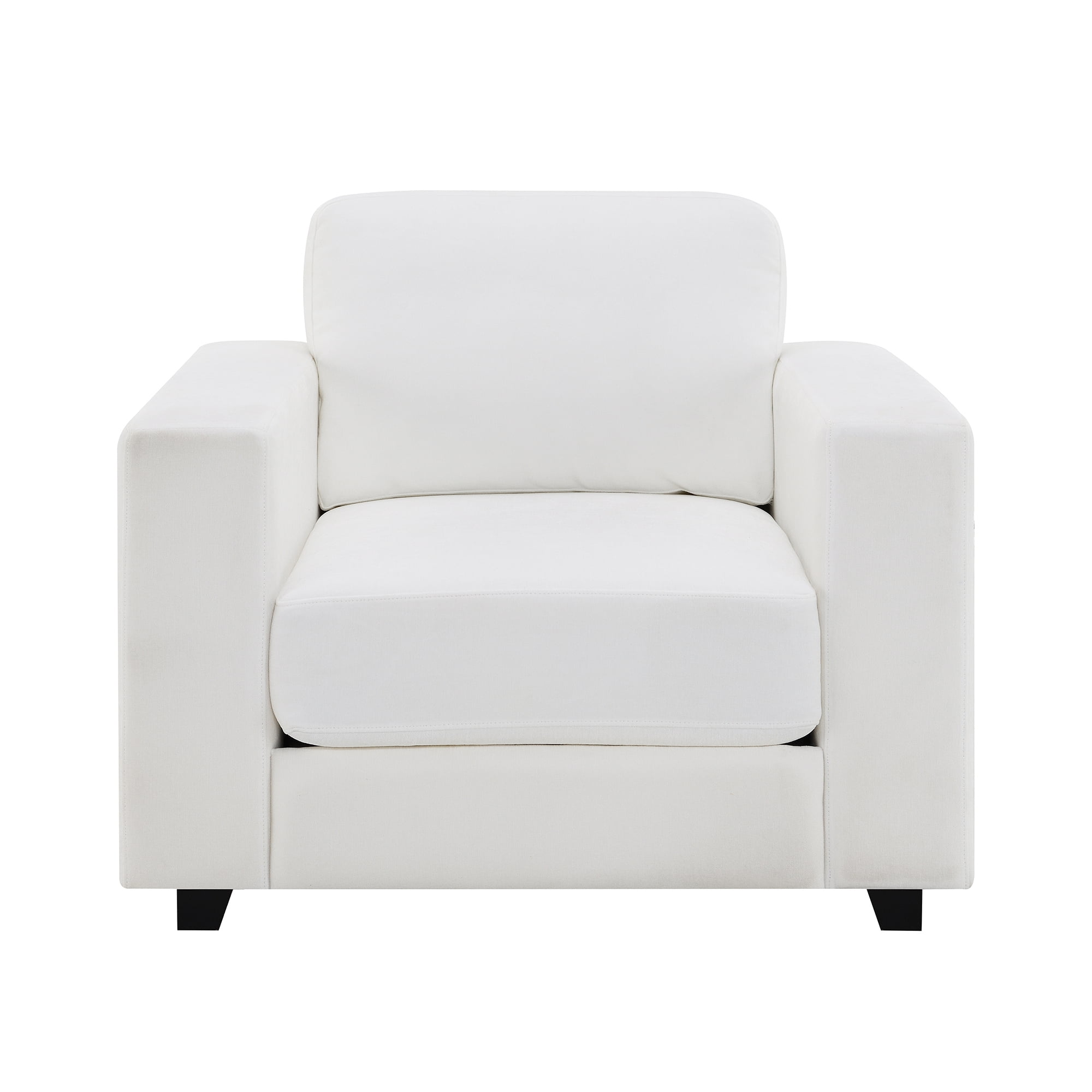 Oversized Accent Chair, Modern Chenille Fabric Upholstered Sofa Chair with Widen Arms, Comfy Armchair Reading Chair for Living Room Bedroom Office, Ivory