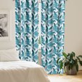 thumbnail image 3 of Ambesonne Leaves Window Curtains, Exotic Brazilian Foliage, Each 28" W x 63" L, Aqua Dark Teal and White, 3 of 5