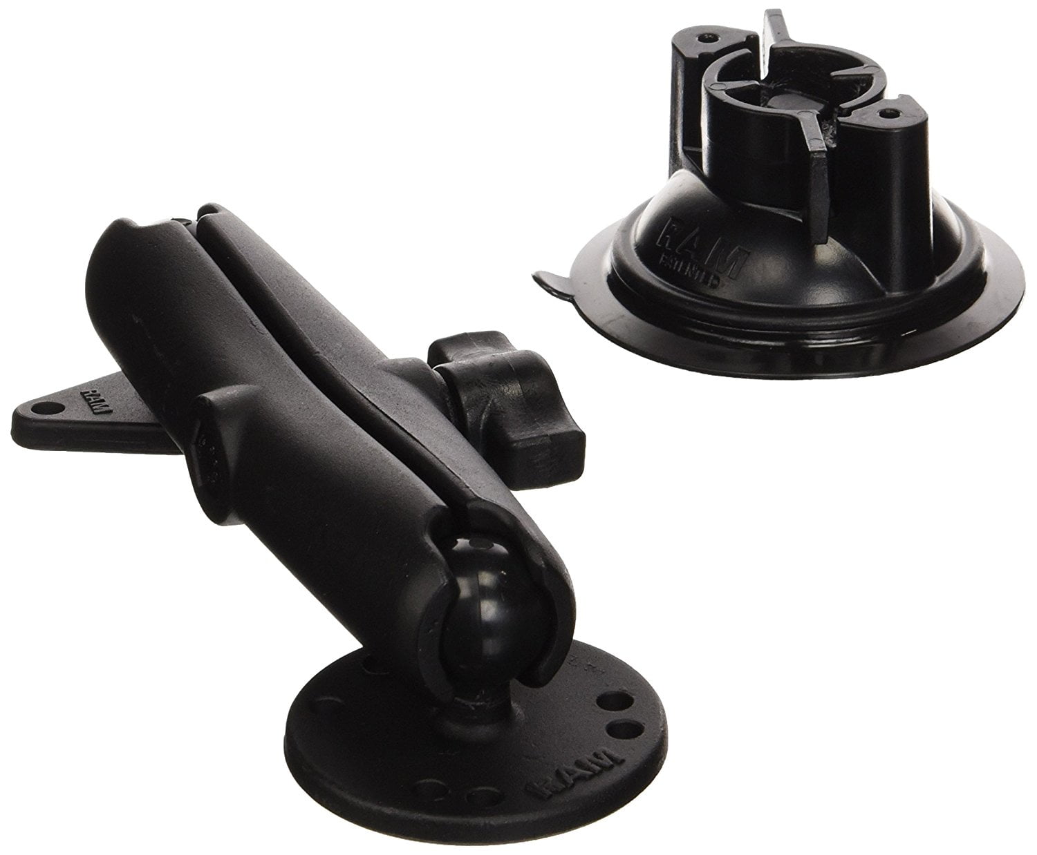 RAM MOUNTS Amps Hole Pattern RAM-101U-247-3 3 Max Width Clamp Mount with 1.5 Diameter Ball Double Socket Arm and 2.5 Round Base 