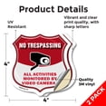 thumbnail image 2 of No Trespassing Shield Sign All Activities Are Monitored By Video Cameras (2 Pack) 4 inch X 4 inch Shield Shaped Heavy Duty 3.2 mil Vinyl Decals Weather Resistant, UV Protected Made in, 2 of 6