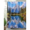 thumbnail image 2 of Fsddascl Blue Mountain Shower Curtain Set - 54" x 78" Washable Bathtub Curtain with 12 Hooks, Green Forest Modern Art Pastoral Waterproof Fabric Stall Shower Curtains for Bathroom/Bathtub Décor, 2 of 6