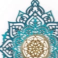 thumbnail image 3 of Turquoise And Gold Solid Wood Geometric Shapes Wall Decor, 3 of 3