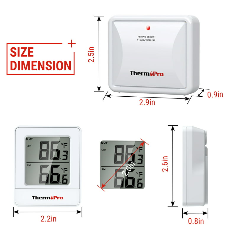 ThermoPro TP200B ThermoPro Indoor Outdoor Thermometer Wireless