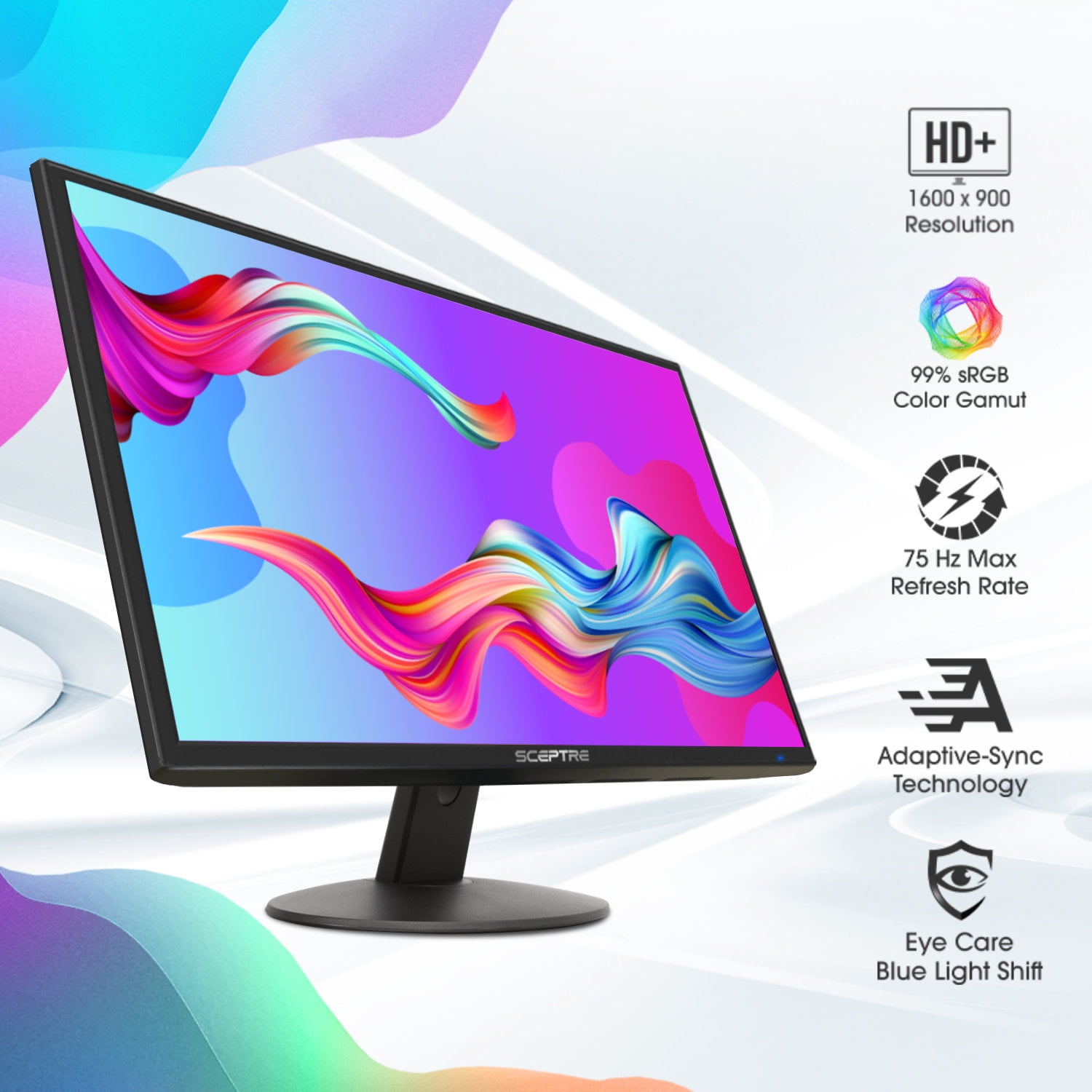 Sceptre 20" 1600x900 HDMI VGA 75hz 5ms LED Monitor (E205W-1600 Black)