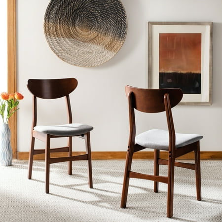 SAFAVIEH Lucca Retro Farmhouse Dining Chair Cherry/Grey Set of 2
