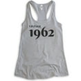 thumbnail image 1 of Vintage 1962 Tank Top, Ladies Racerback Tank Top, 60th Birthday Tank, Sixtieth Birthday Tank, B-day Tank, Heather Gray, Large, 1 of 3