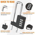 thumbnail image 2 of Cabinet Lock with Combination, Gym Locker Code Lock, Adjustable Heavy Duty U Shape Latch, Combination Padlock for Locker, Closet, Double Door, Fence, Luggage Lock, 2 of 5