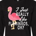 thumbnail image 4 of Inktastic I Just Really Like Flamingos Ok with Pink Flamingo Long Sleeve T-Shirt, 4 of 5