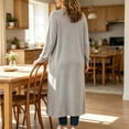 thumbnail image 4 of Ghalytn Women's Open Front Maxi Cardigan Long Sleeve Duster Coat with Pockets and Side Slits Casual Layering Outerwear, 4 of 6