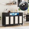 thumbnail image 1 of Buffet Sideboard with 4 Doors, Large Farmhouse Kitchen Storage Cabinet with Power Outlets, Wood Coffee Bar Cabinet with 2 Drawers for Kitchen, Dining Room, Entryway, 1 of 8