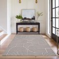 thumbnail image 4 of FairOnly 8'x10'Geometric Area Rug Washable Ultra Thin Non-Slip Pet Friendly Modern Striped Rug for Living Room Bedroom Kitchen，Light Camel, 4 of 7