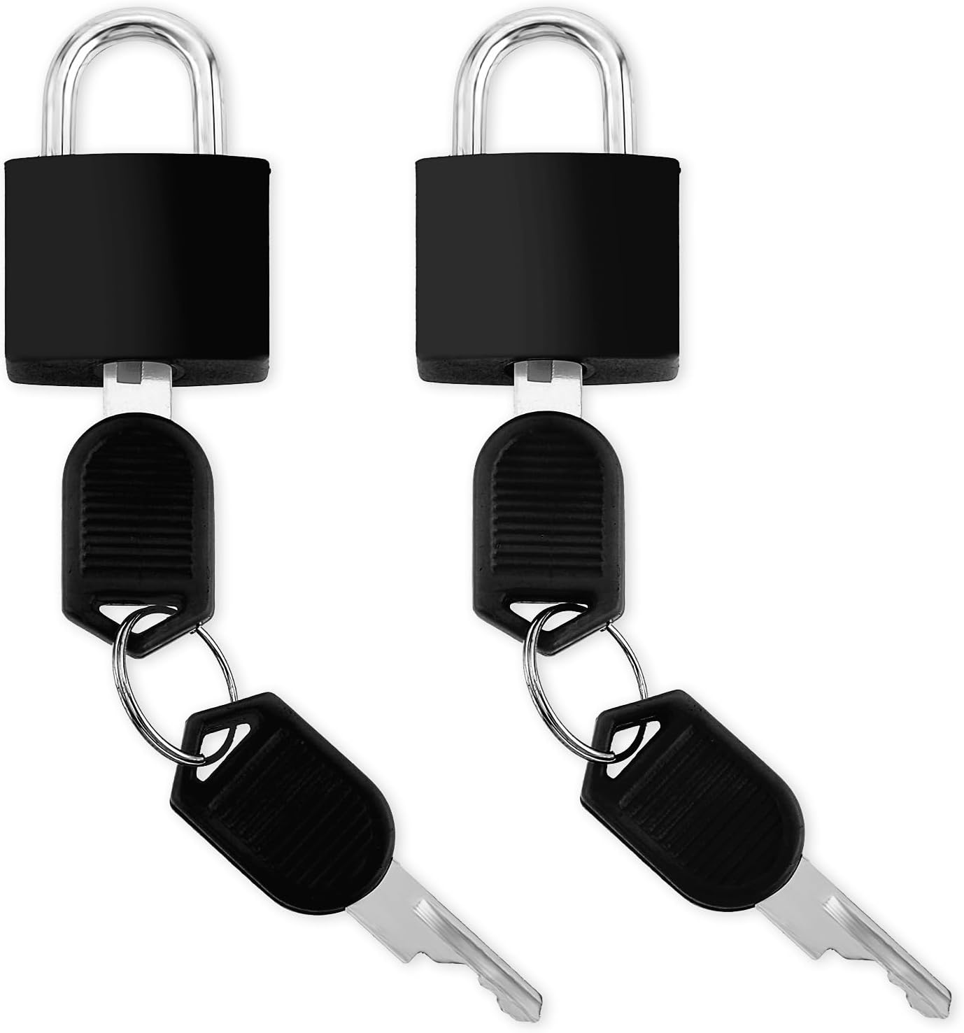 Amaxiu Suitcase Locks with Keys, 2.3cm Coloured Luggage Locks Metal Mini Keyed Padlock Small Locker Lock Padlocks 2pcs Travel Padlock Lock for Backpack Boxes Laptop Bag School Gym(B)