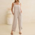 thumbnail image 5 of Women's Casual Loose Bib Jumpsuit Wide Leg Sleeveless Pocket Overall Romper, 5 of 6