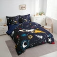 thumbnail image 3 of Manfei Outdoor Spacecraft 7pcs Bedding Comforter Set,Colorful Graffiti Queen Bedding Sets,Colorful Stars Print Queen Sheet Sets For Boy Teens,Luxury Bedroom Decor Reversible, 3 of 8