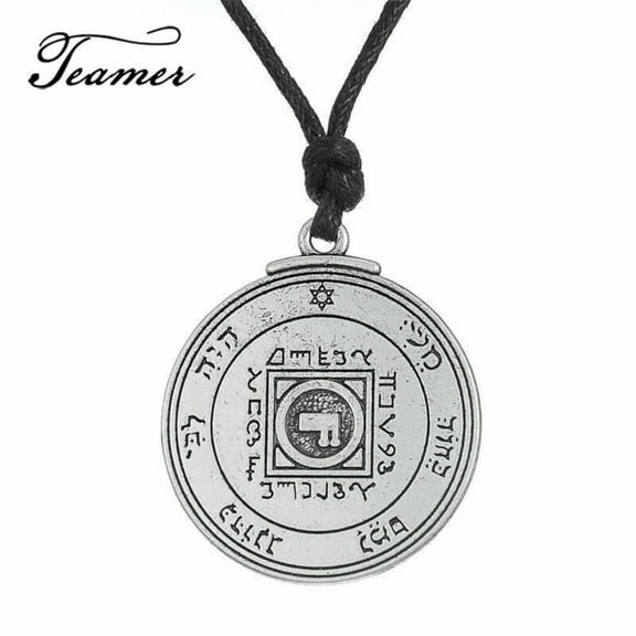 TEAMER Key Of Solomon Ultimate Love Talisman Silver Pendant Circle Necklace Amulet Wicca