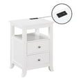 thumbnail image 2 of Pemberly Row Two-Drawer End Table with Charging Station and Shelf in White Wood, 2 of 12