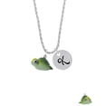thumbnail image 2 of Delight Jewelry Resin Sea Turtle Silvertone Script Initial Disc - K - Charm Necklace, 20"+3", 2 of 4
