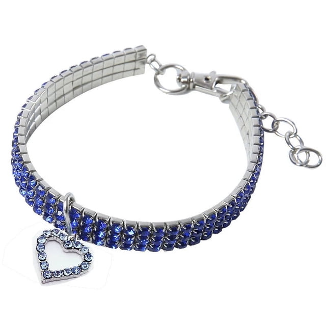 Bling Pet Dog Collar Pitbull Pug Bone Pendant Crystal Cat Collars Small Medium Dogs Chihuahua Pug Necklace Loop Pets Accessories ShopWise Round