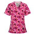 thumbnail image 1 of Snoarin Blouse d'Été Grande Taille pour Femmes Manches Courtes Col en V Hauts Uniforme de Travail Blouse Uniformes de Travail pour Femmes en Liquidation, 1 of 2