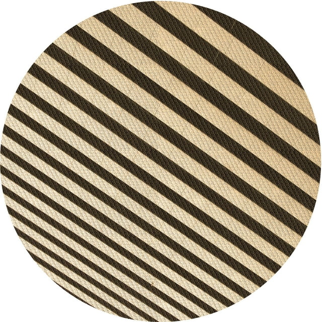 Ahgly Company Tapis d'Intérieur Lavables en Machine Ronds Transitionnels en Or Brun, Ronds de 5 Pi