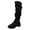 Black, variant on Women's -High Boots Suede Round Toe Knee High Slouchy Fold Over Stacked Heel Casual Comfort Footwear For Daily Wear Outdoor Walking