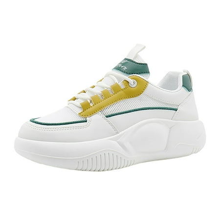 

nsendm Female Fashion Sneakers Adult Womens Club C Sneaker Edition Little White Shoes Women s Thick Sole Breathable Casual Shoes Sneaker Shoes for Women Green 7