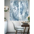thumbnail image 4 of Blue Botanical Art Sheer Curtains 72 Inch Length 2 Panels Set, Watercolor Leaf Modern Elegant Voile Window Treatment Rod Pocket Curtains Sheers Drapes for Bedroom/Living Room/Kitchen 52"x72"x2, 4 of 7