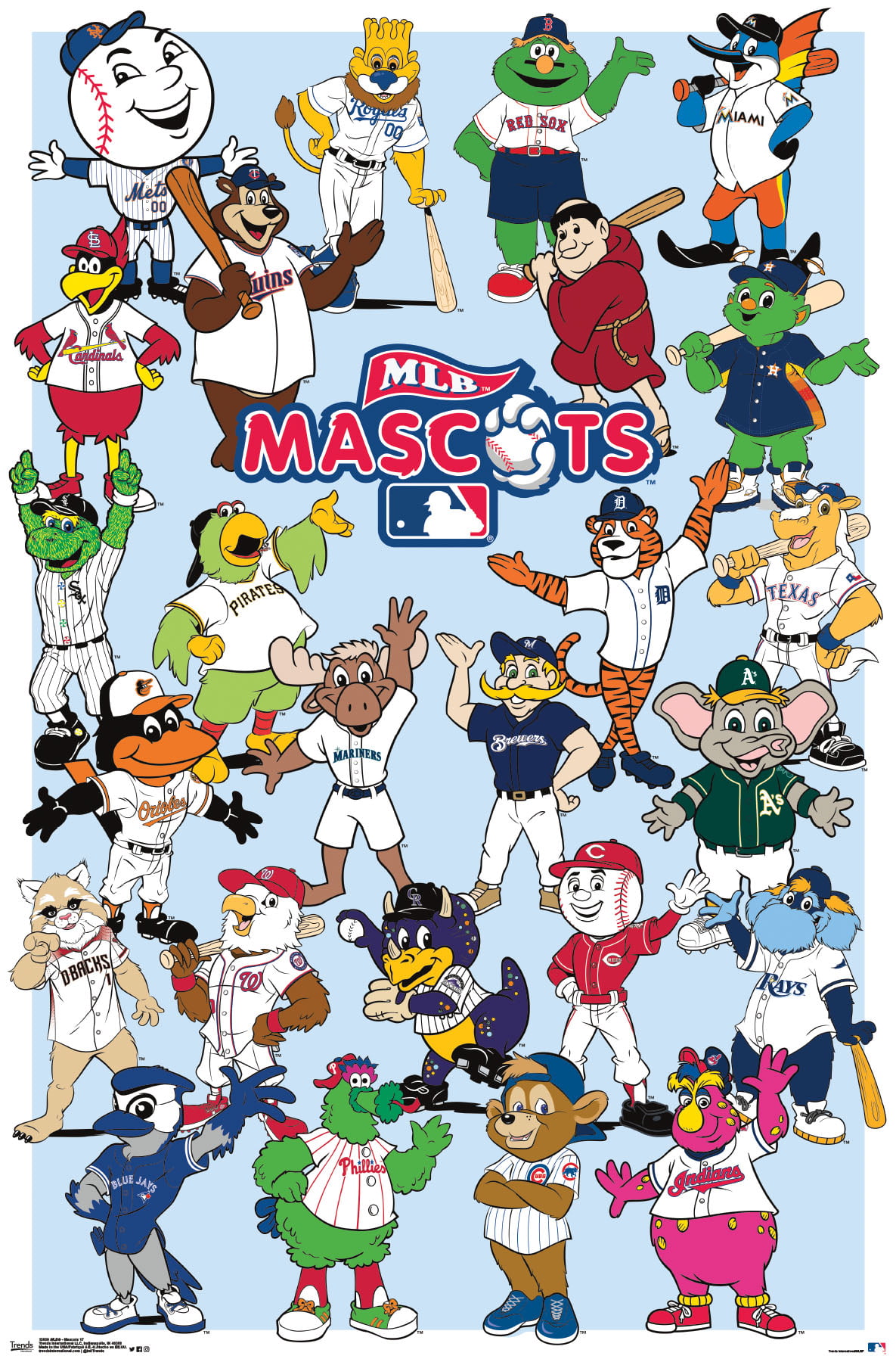 MLB® Mascots Poster and Poster Mount Bundle