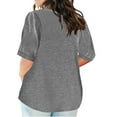 thumbnail image 3 of Cavosen Womens 1/2 Sleeve Tops Oversized Half Sleeve Pullover Shirts Tunic V Neck Solid Curved Hem Soft Blouse Vacation T-Shirts Fashion Loose Tops Workout Beach Tees Gray 4XL, 3 of 7