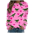 thumbnail image 1 of Xingqing T-Shirt Décontracté à Manches Longues pour Femmes, Imprimé Cœur, Col Rond, Raglan, Grande Taille, 1 of 9