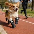 thumbnail image 3 of Chaussures de Protection Respirantes Réfléchissantes pour Chien avec Sangles Réglables pour Marche Extérieure Petite Moyenne sur Trottoir Chaud Temps Pluvieux 4 Pcs, 3 of 5