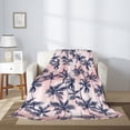 thumbnail image 2 of Throw Blanket for Couch Sofa and Bed, Tropics Palm Trees Super Soft Plush Throw Blanket, Fuzzy Cuteness Comfy Warm Washable Flannel Blanket & Throws for All Season 60"x50", 2 of 5