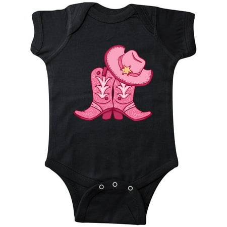 

Inktastic Pink Sherrif Hat With Boots Gift Baby Boy or Baby Girl Bodysuit