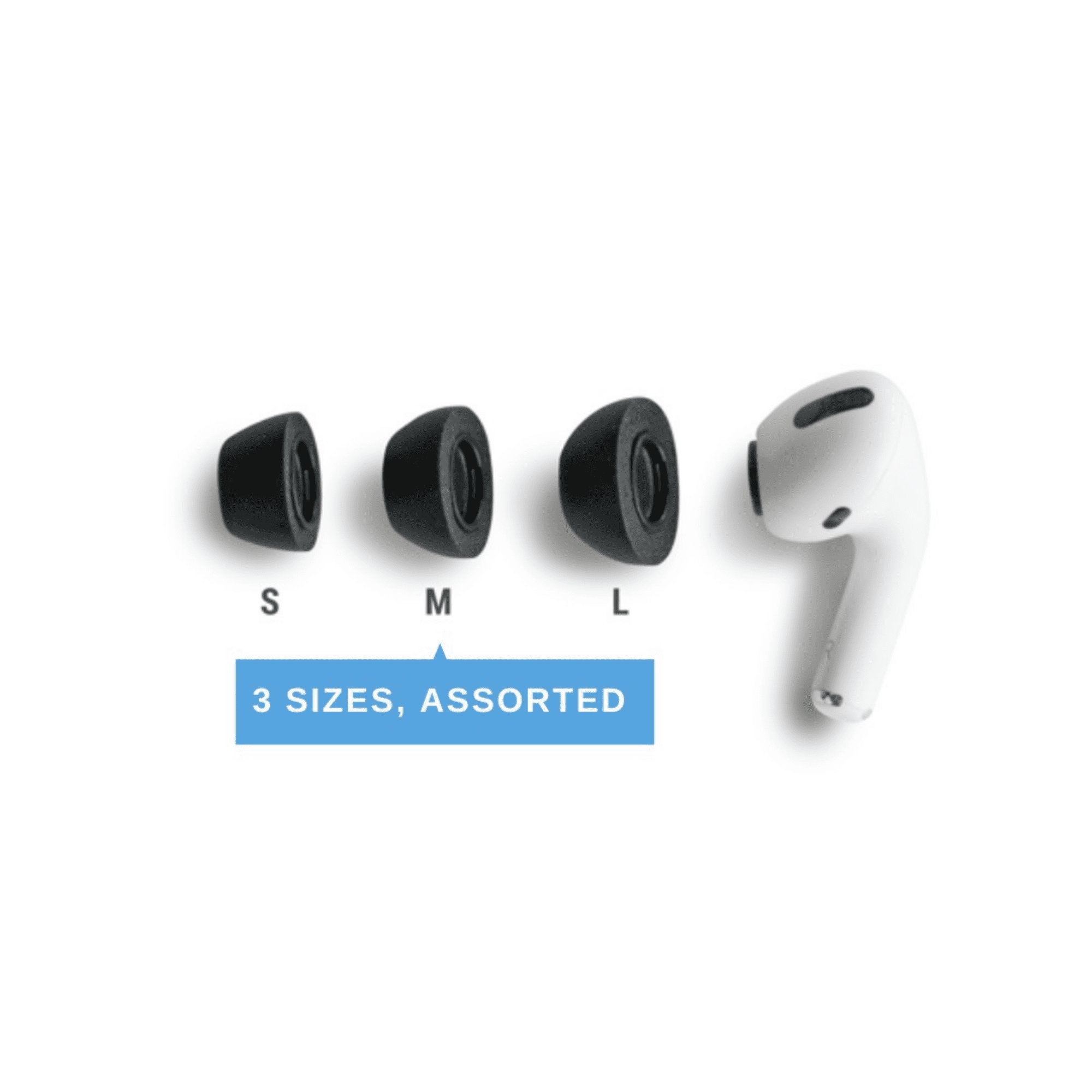 COMPLY Foam Apple AirPods Pro Earbud Tips, 3-Pack, Assorted, for Comfortable, Noise-Canceling that Click On, and Stay Put - Walmart.com