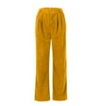 thumbnail image 6 of Dweltoz Wide Leg Corduroy Pants Women 2025 Elastic Waist Straight Leg Pant Stretchy Comfy Loose Trousers with Pockets,Yellow XL, 6 of 7