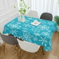 thumbnail image 4 of GZHJMY White Snowflakes on Blue Background Outdoor Tablecloth 60x90In,Rectangle Table Cover Kitchen Dinner for Outdoor and Indoor Party Holiday Hotel BBQ-Christmas341 Home Decor, 4 of 7