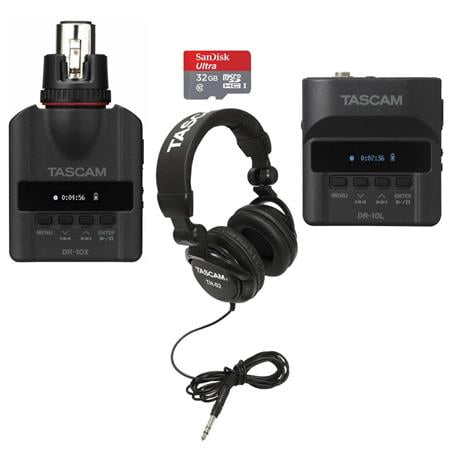 DR-10L Digital Recorder and Lavalier Combo - Bundle With Tascam DR-10X  Plug-On Micro Linear PCM Recorder for Handheld XLR Mics, Tascam TH-02  Multi-Use