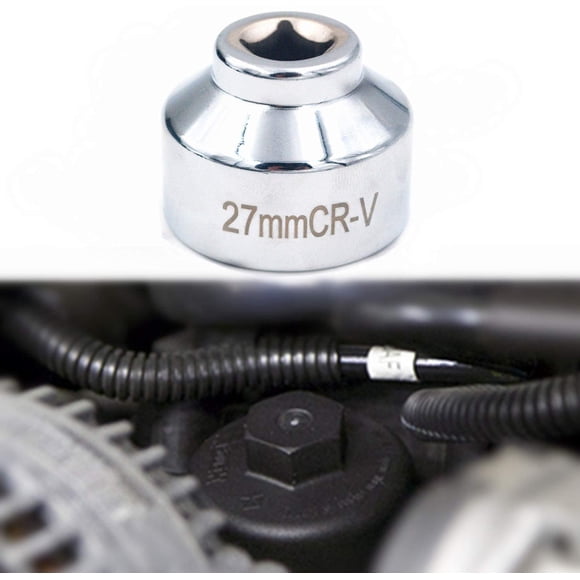 EASE2U 27mm Oil Filter Wrench, Oil Filter Socket with 3/8" Socket Drive for Mercedes, Volkswagen, Hyundai, Kia, Minis,