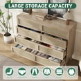 thumbnail image 3 of M optimized 8 Drawer Double Dresser Rattan Chest of Dressers, Modern Wooden Dresser Chest, Mid Century Modern Dresser for Closet with Handles, Beside Table for Bedroom Closet Living Room Entryway, 3 of 9