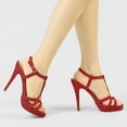 thumbnail image 2 of BLISSFUL STEP Women's T Strap Slingback Platform Heeled Sandals, 2 of 7