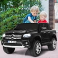 thumbnail image 3 of Gymax 12V 2-Seater Kids Ride On Car Licensed Mercedes Benz X Class RC w/ Trunk Black, 3 of 10