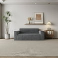 thumbnail image 3 of Lisonu 3-Seater Sofa-in-a-Box, 70" No-Assembly Memory Foam Couch for Apartments & Easy Transport, Modern Corduroy Sofa, Gray, 3 of 8