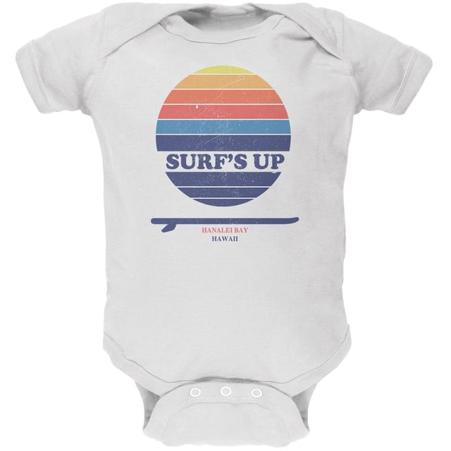 Surf's Up Hanalei Bay Hawaii Doux Cache-Couche pour Bébé