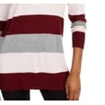 thumbnail image 3 of MAISON JULES Womens Burgundy Color Block Long Sleeve Jewel Neck T-Shirt M, 3 of 3